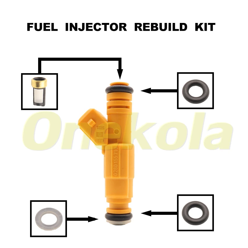 

Fuel Injector Service Repair Kit Filters Orings Seals Grommets for Jeep Cherokee 1999+ 4.0L EV6 19LB 0280155710