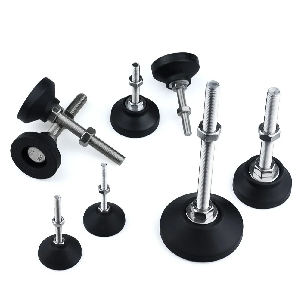 Lathe Levelling Feet 8Pcs Adjustable Lathe Leg Dia 40mm Thread Type SS304 Stainless Steel Foot Pad Swivel Base Articulating Legs M5 M6