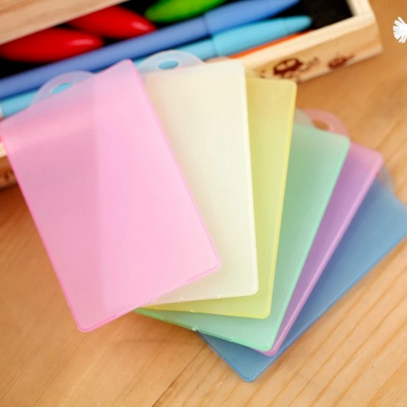

3pcs/lot Random Color ID Tag Credit Bank Card Protector Case Bag Waterproof Work Card Holder Badge Cover Sleeve
