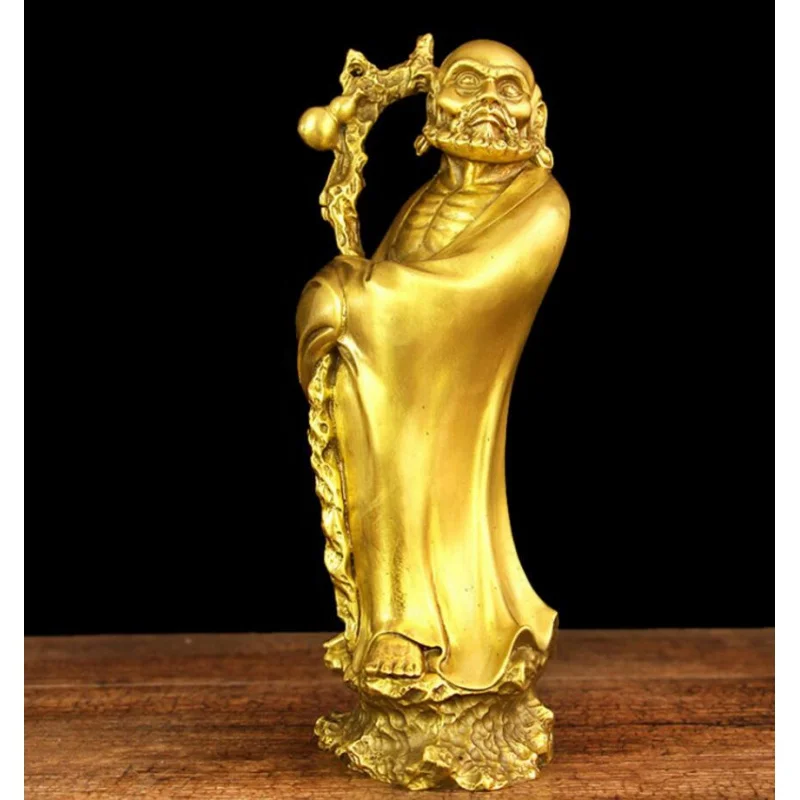 

Copper Statue Pure copper Bodhidharma ornaments meditation on Zen Bodhidharma Buddha statues