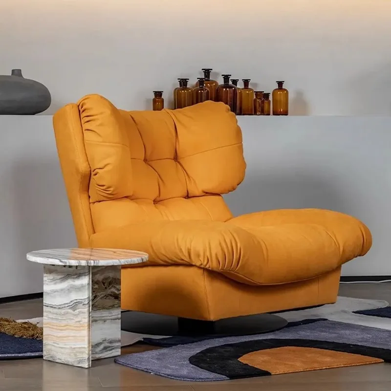 

Cloud Swivel Chair, Single Chair, Lazy Designer, Single Sofa Chair, Leather Multi-Functional, Italian Casual Swivel Recline