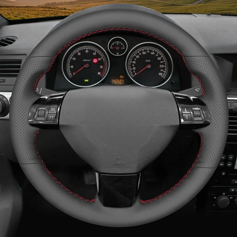 Stuurwiel Hoes Voor Opel Voor Astra (H) Voor Zaflra (B) Voor Signum Zwart Kunstleer Auto Stuurwiel Covers Stuurhoezen (Kleur : Wit