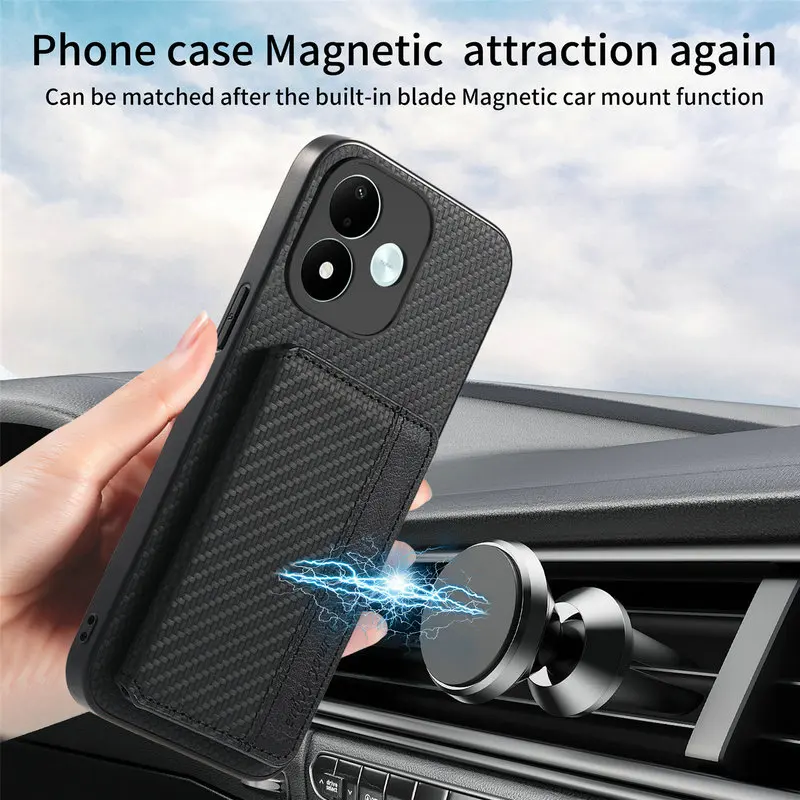 Luxury RFID Leather Wallet Phone Case with Magnetic Back Cover