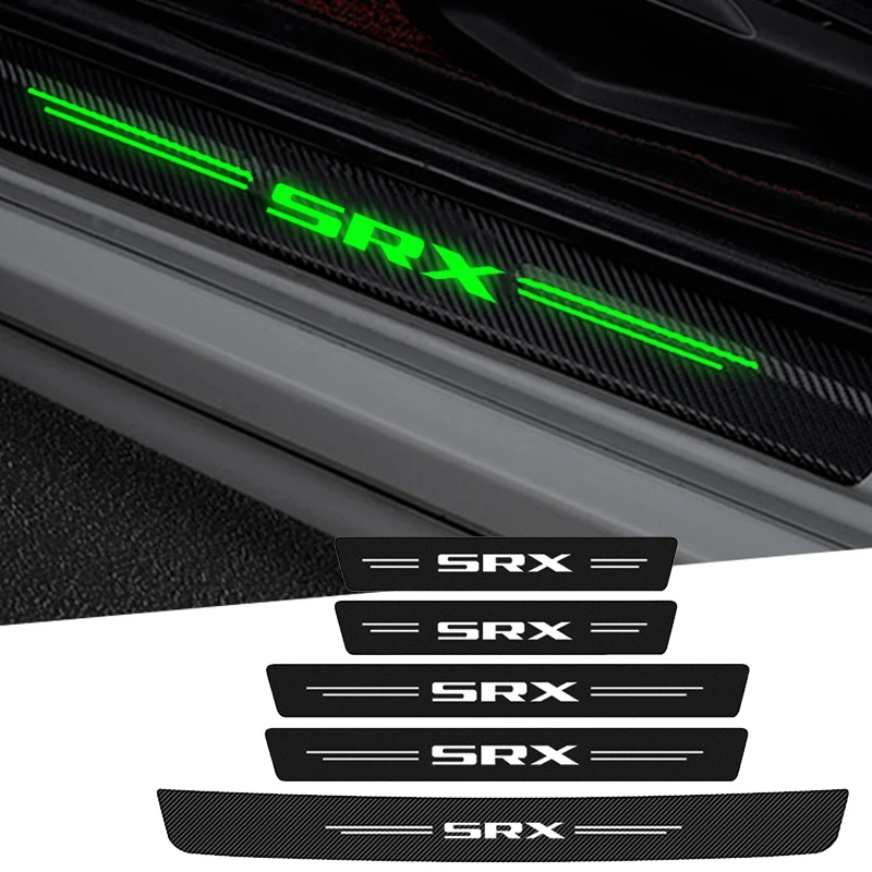 Luminous Car Rear Trunk Door Soglia Anti Kick Stickers Tape Film Per Cadillac Srx Logo Escalade Bls Xt5 Xt4 Xlr Ats Cts Sts