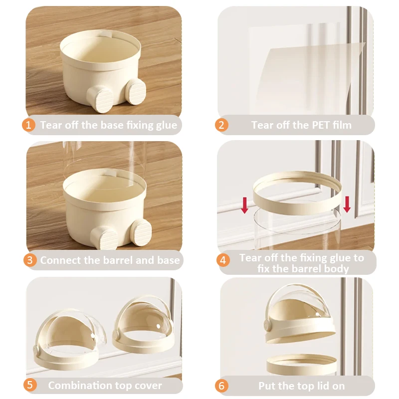 Cylindrical Doll Storage Box Toys Organization Plush Toy Storage