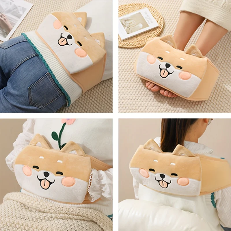 Hot Water Bottle Cartoon Hot Water Bottle with Waist Cover Wrap Around Warm Water Bag Belt Hand Warmer Pocket for Menstrual Cramps Pain Relief