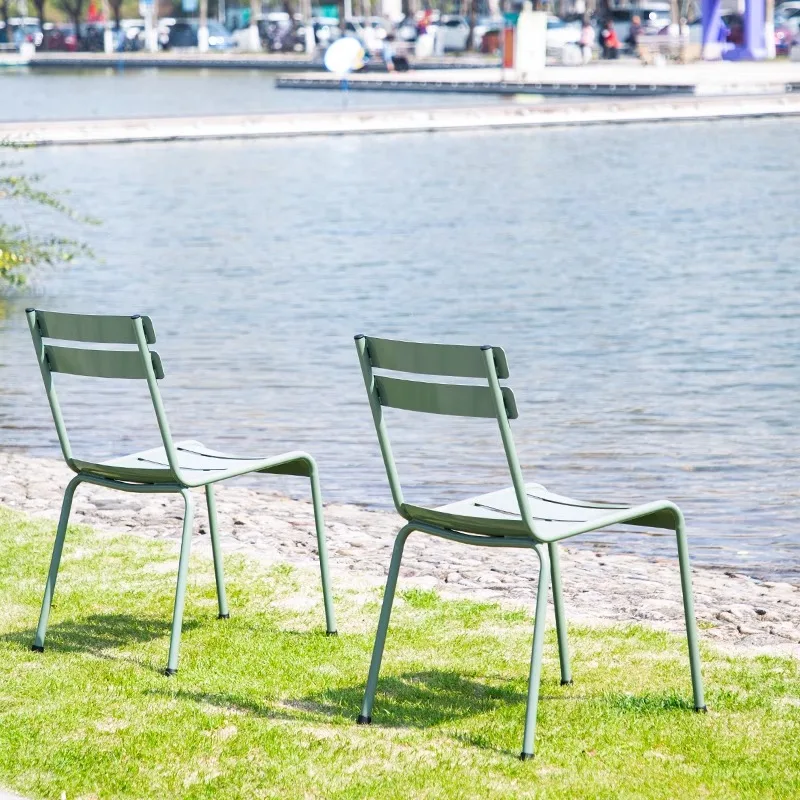 

Outdoor dining chairs, courtyard French garden chairs, leisure coffee and milk tea shops, outdoor iron art colored balcony