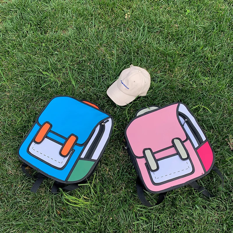 Molizhi Backpack Bag Schoolbag Cartoon Special Design School Bag Comic Backpack Personality Creative Backpack