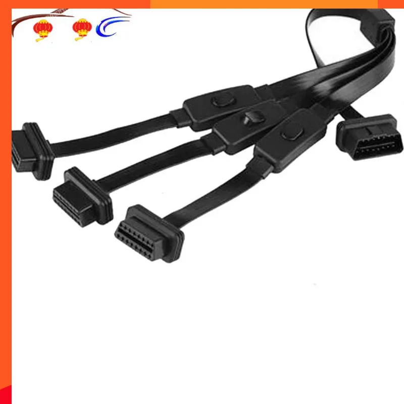 

2021 Newest Elm327 Obd 16 Pin Obd2 Obd Obdii Automobile Extension Cable With Adapter Type Switch Connector