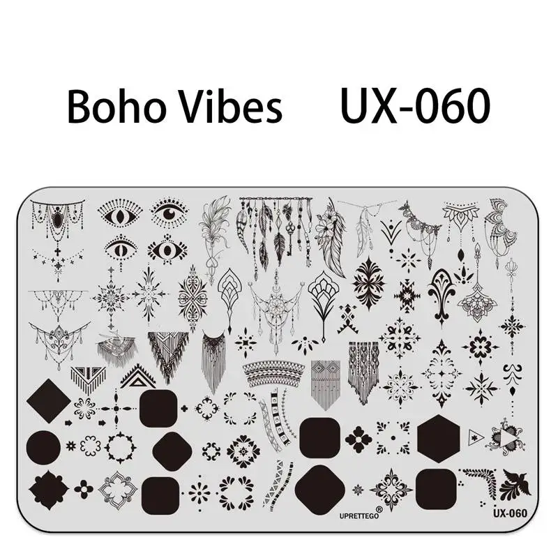 Stainless Steel Stamping Plate Template  Abstract Vintage Fabric Texture Pattern Xmas Halloween UX Serial 2 3