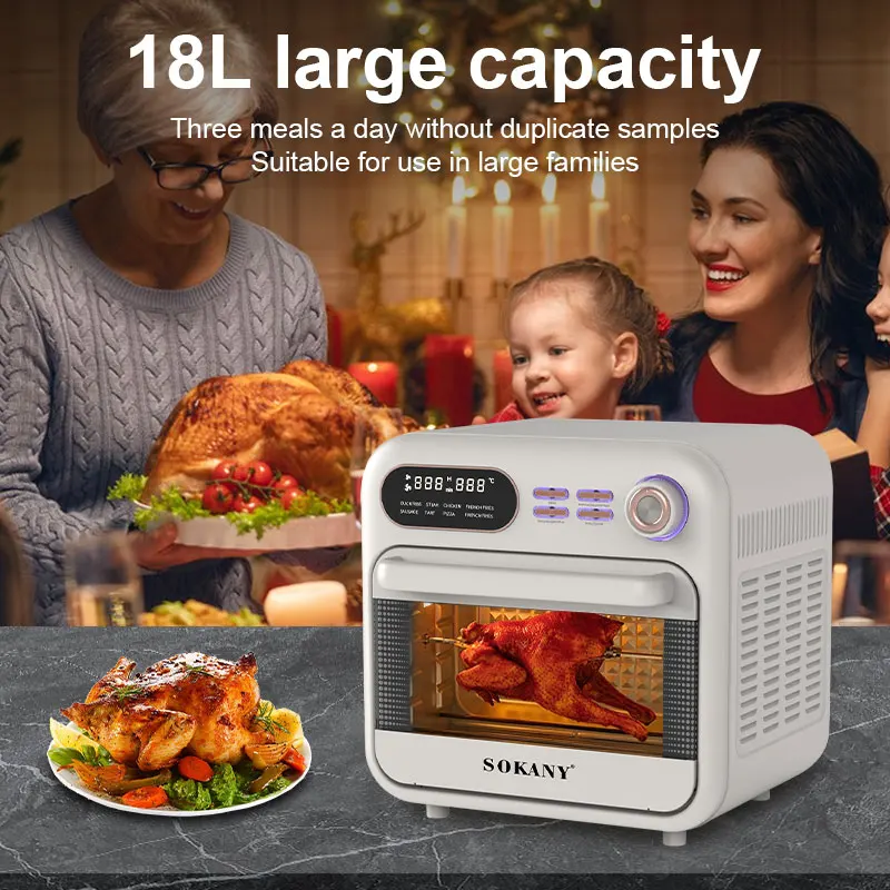 YYHC- Multifunctional Overheating Protection 18L Large Capacity Non-slip Feet Air Fryer Toaster Oven