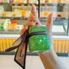 Diamonds Mini headphone bag pendant light luxury diamond-encrusted cylinder lipstick bag shiny  purse key ring accessories 3