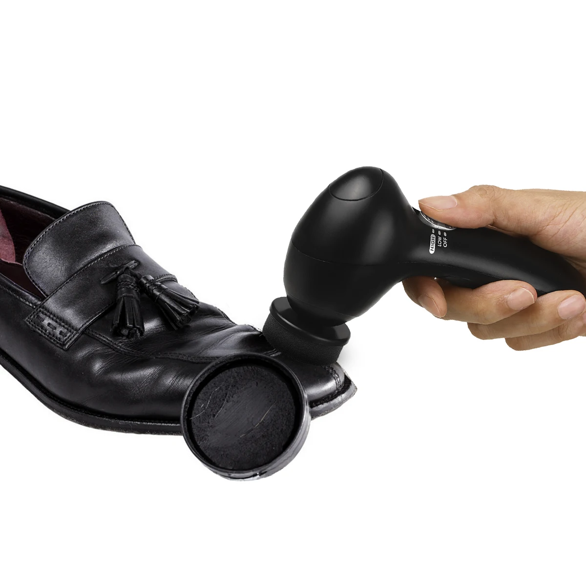 Mini Handheld Electric Shoe Brush Shoe Shine Polisher Kit Polisher Dust Cleaner with 4 Brush Heads Leather Care Kit