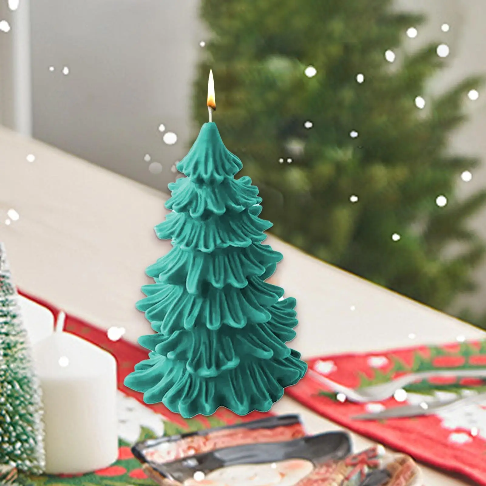 1pcs Christmas Tree Silicone Candle Moulds for DIY Candle Making and Festive Craft Decorations