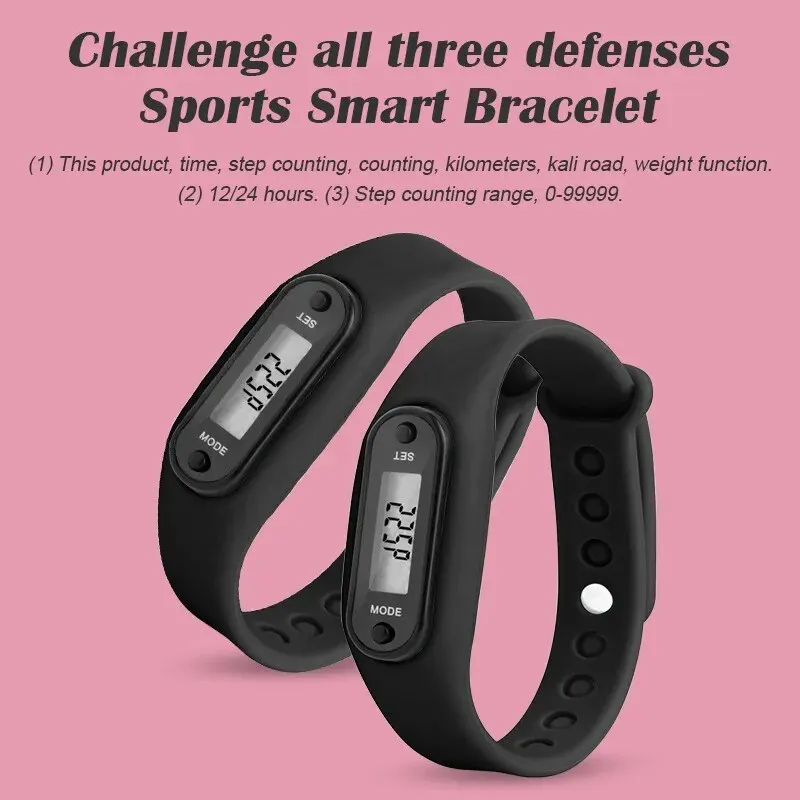 Fashion Pedometer Watch LCD Electronic Watch Student Silicone Pedometer Children's Sports Walking