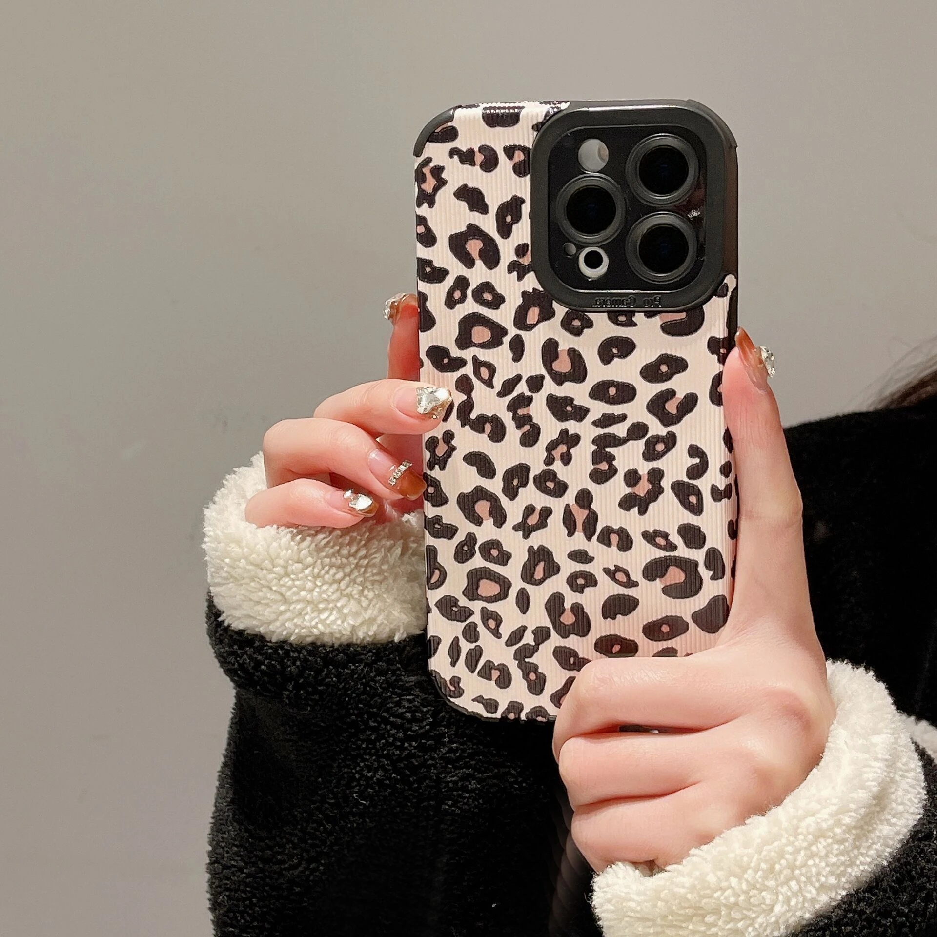 case for iphone 11 14 pro max 13 mini 12 leopard print silicone phone
