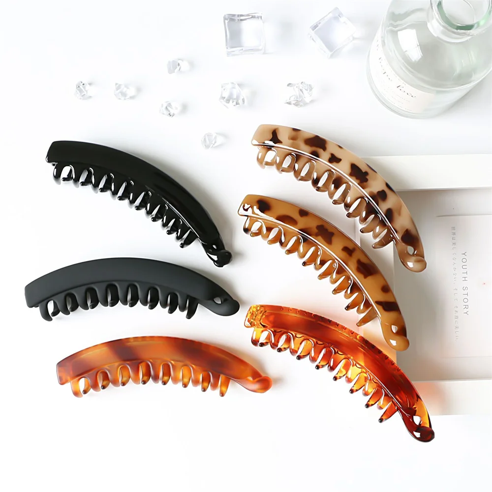 hair clips Frosted Solid Color Banana Clip Women's Hair Accessories Ponytail Barrettes Claws Hairpins