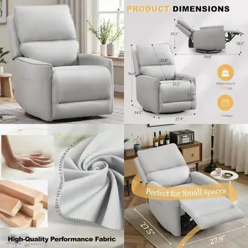 Upholstered Swivel Rocker Recliner 1