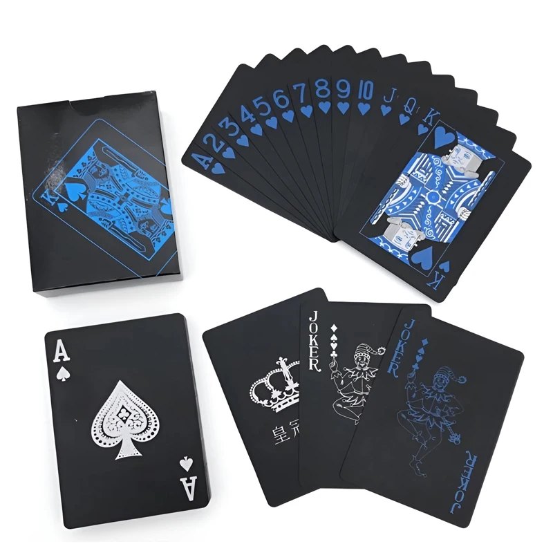 Black and Blue Plastic Playing Cards Durable Waterproof for Home Party plastic playing cards,playing cards