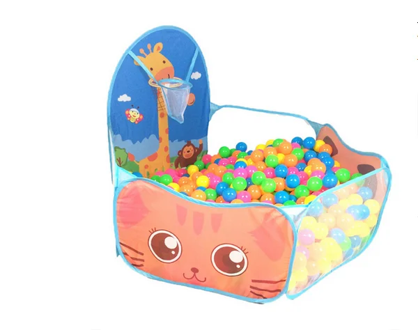Foldable Cartoon Indoor Outdoor Sport Playground Kid Children Ocean Ball Pit Pool Baby Tent Ball With Basket Gaming Toy Dry Pool 3