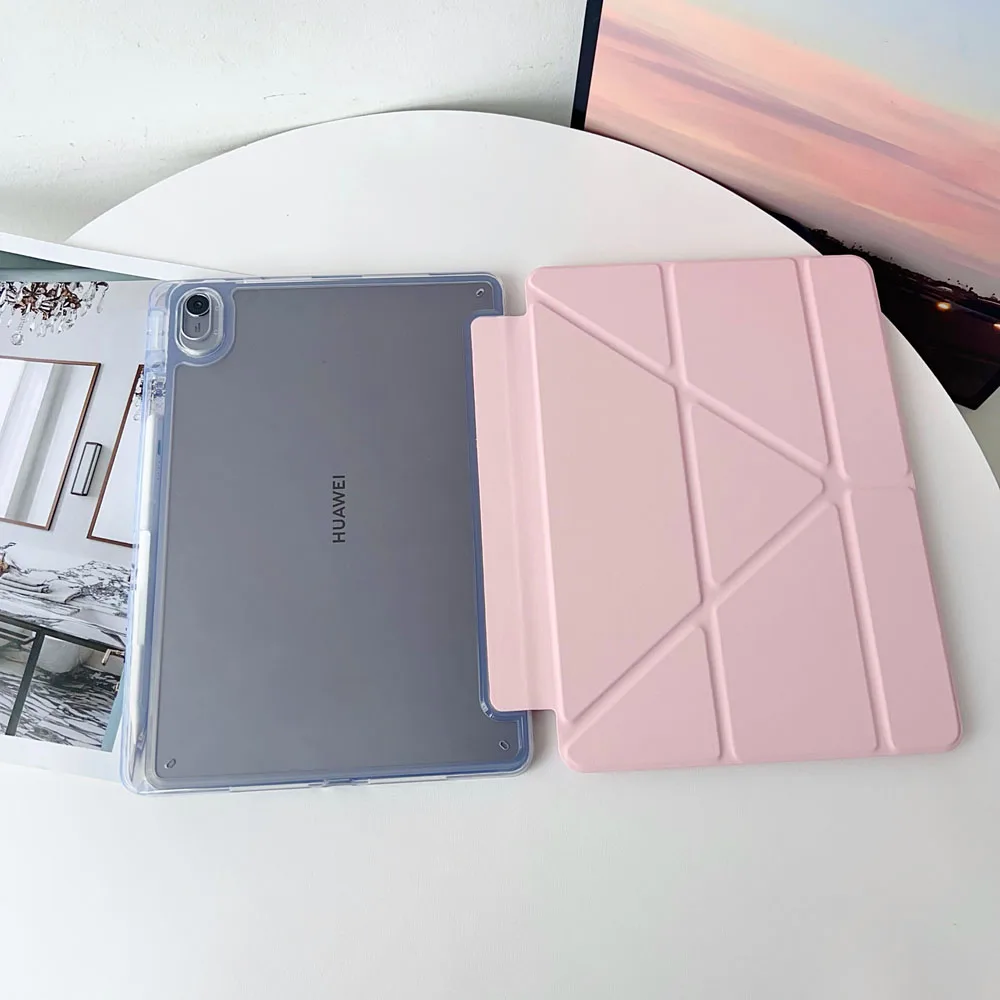 Clear Acrylic Y-Fold Shockproof Protective Tablet Case Back Cover