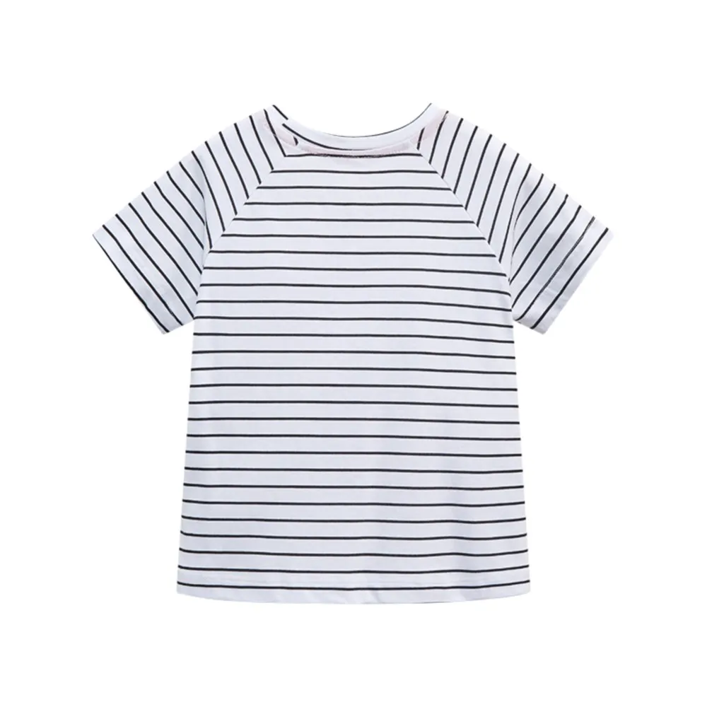 Striped Children's Clothing Summer Kids Clothes Baby Girls Boys T Shirts Cartoon Hedgehog Cotton Tops Tees