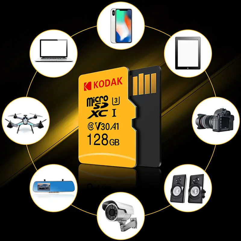 KODAK U3 ũ SDHC SDXC ī TF ÷ ī  UHS-I V30 Class10 ޸ ī 32 / 64 / 128 / 256GB ȭ  ڵ