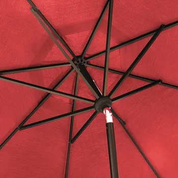 10-Year-Non-Fading 9Ft Market Umbrella Patio Umbrella Outdoor Table Umbrella with Ventilation,Logo Red 6