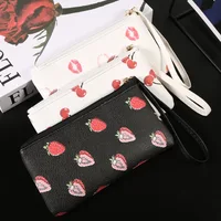 Fashion Cherry Printed Ladies Clutch Bag, Solid Color Versatile Trend Change Bag Lightweight Clutch Bag