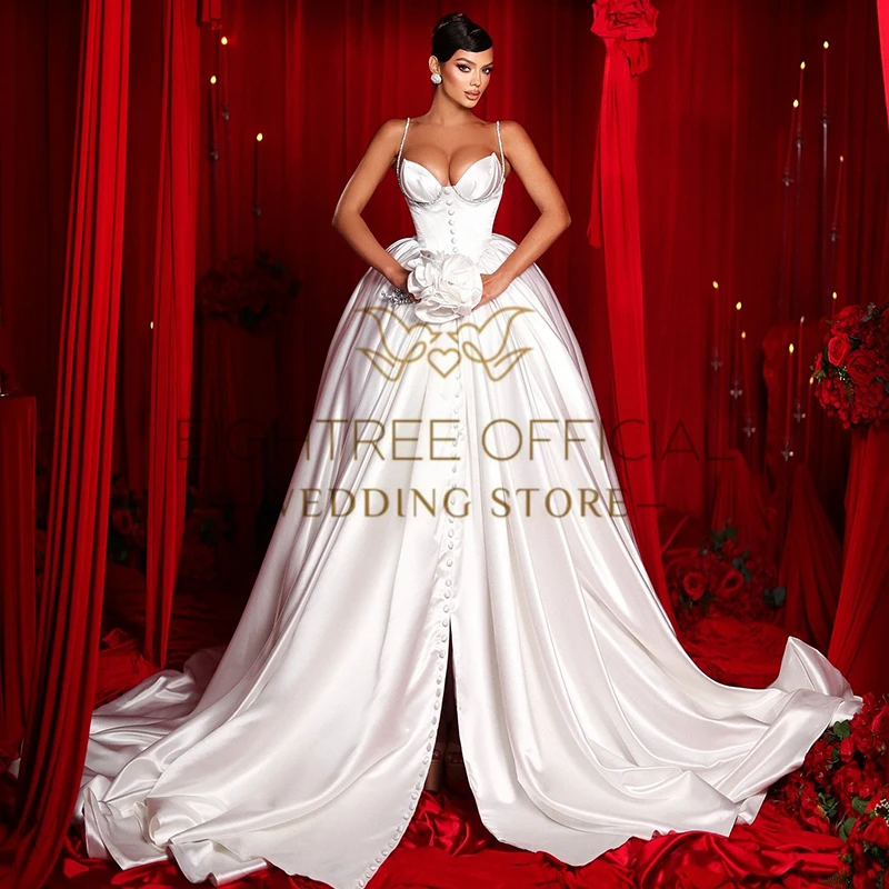 Eightree Elegant Princess Wedding Dresses Women A-Line Sweetheart Buttons Beading Bridal Dress 2025 Wedding Prom Gown Customized 2