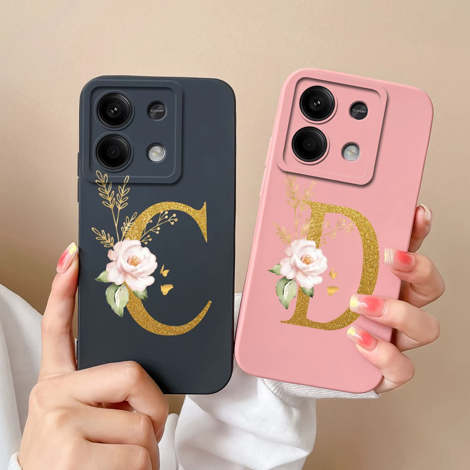 Elegant Letter Soft Liquid Silicone Full Coverage Phone Case Protector