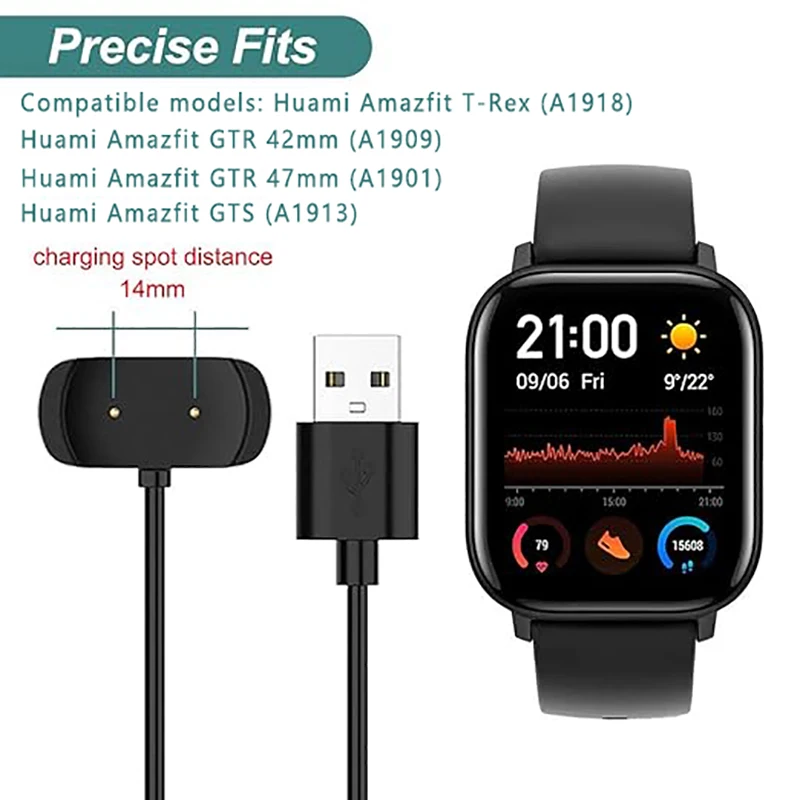 Charger for Huami Amazfit T-Rex GTR GTS 42/47mm A1901 A1909 A1918