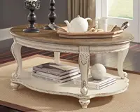 Realyn Casual Cottage Coffee Table, Antique White & Brown 2