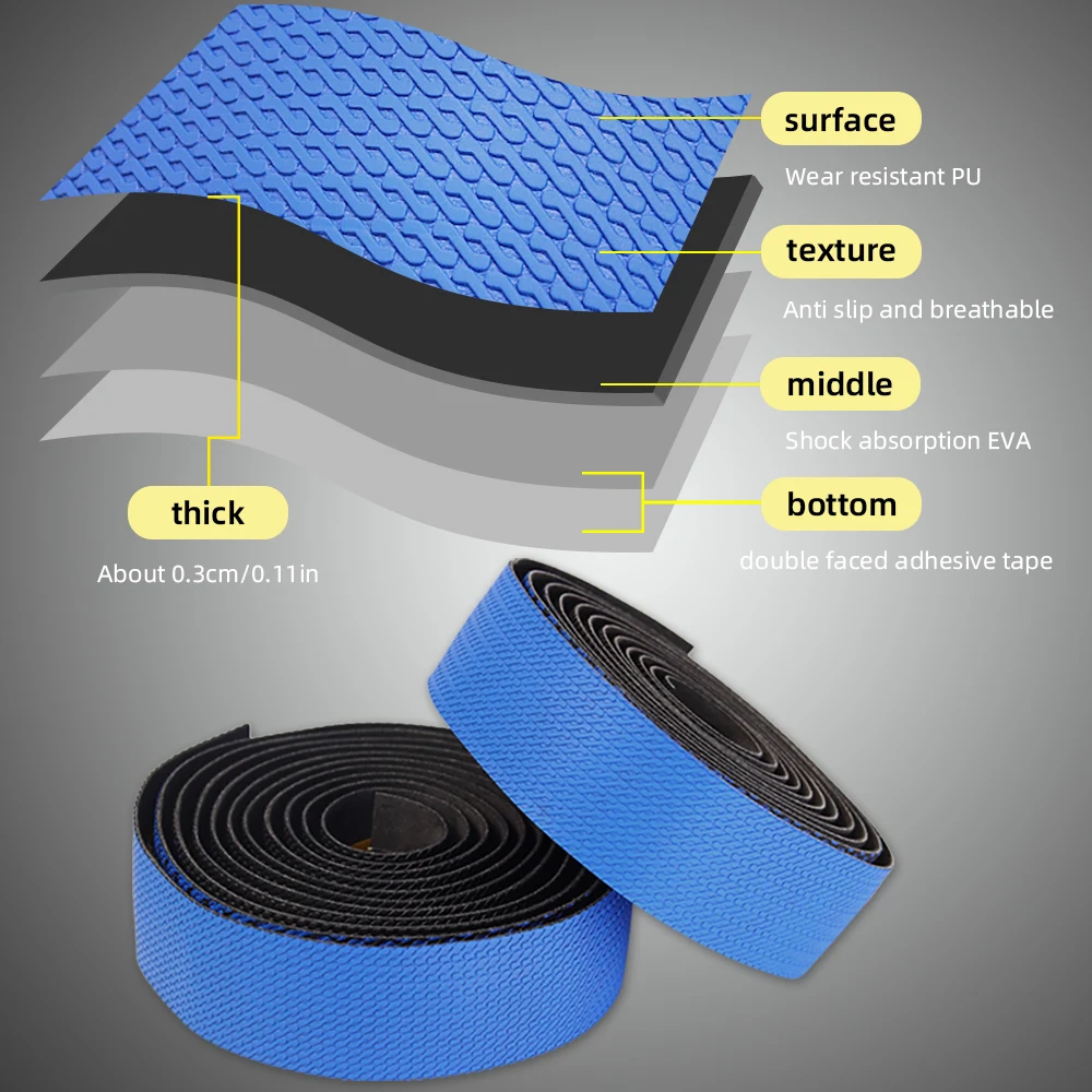 VXM Road Bicycle Handlebar Tape PU EVA Professional Wrapper Non-Slip Shockproof Gradient Color Cycling Balance Bike Tape Part