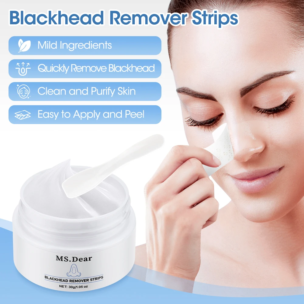 Blackhead Remover Cream 80pcs Stickers Plant Pore Strips Nose Acne Cleansing Black Dots Peel Off Mud Mask Treatments Skin Care