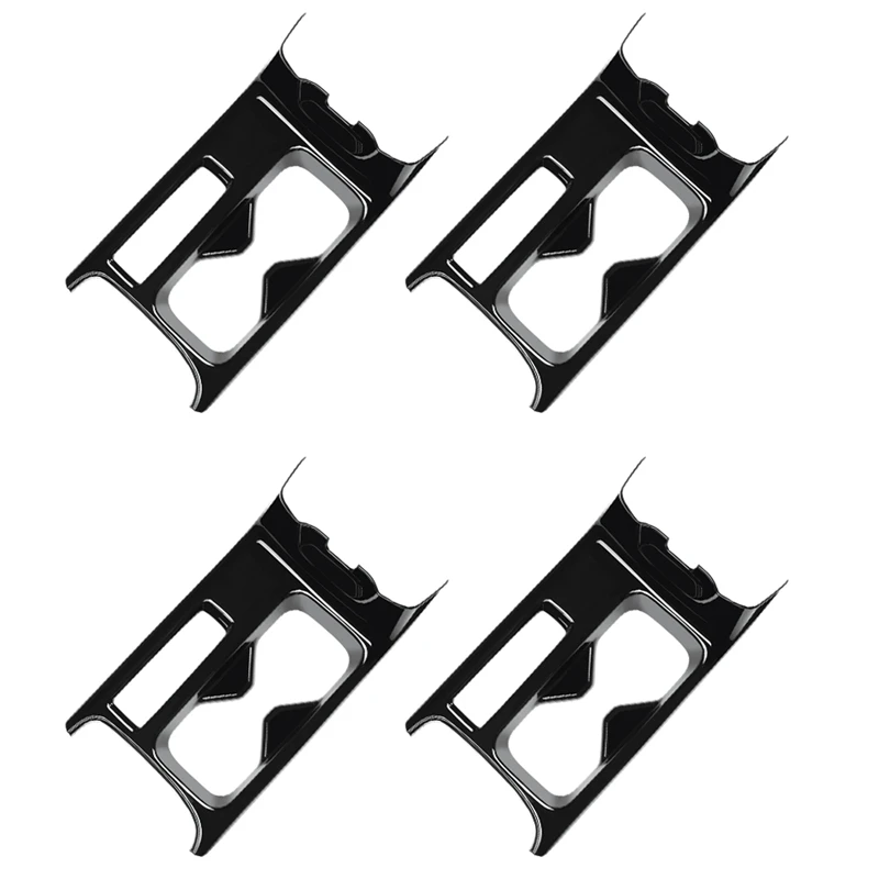

4X Car Glossy Black Center Console Water Cup Holder Decoration Cover Trim Stickers For Honda HRV HR-V Vezel 2021 2022