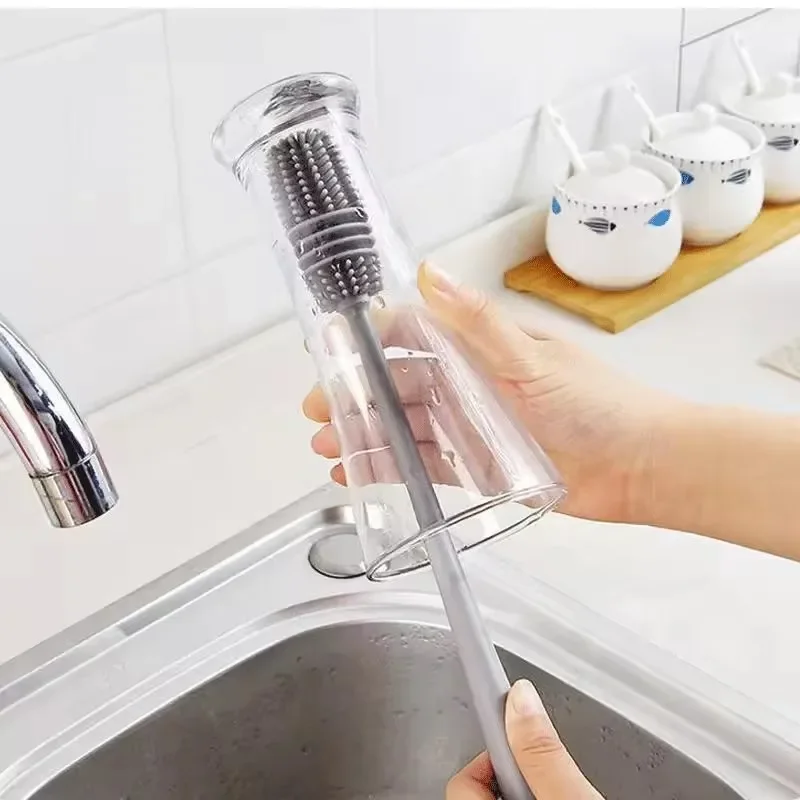 Silicone Long-Handle Bottle and Cup Cleaning Brush