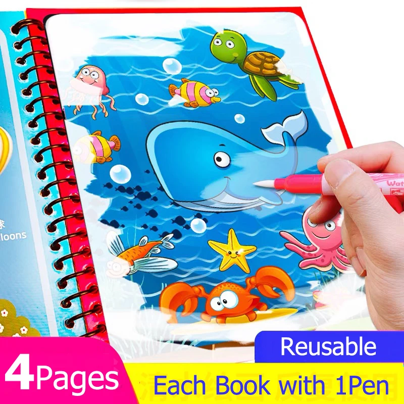 Magic Book Drawing Water Children  Reusable Water Coloring Book - Children  Magic - Aliexpress