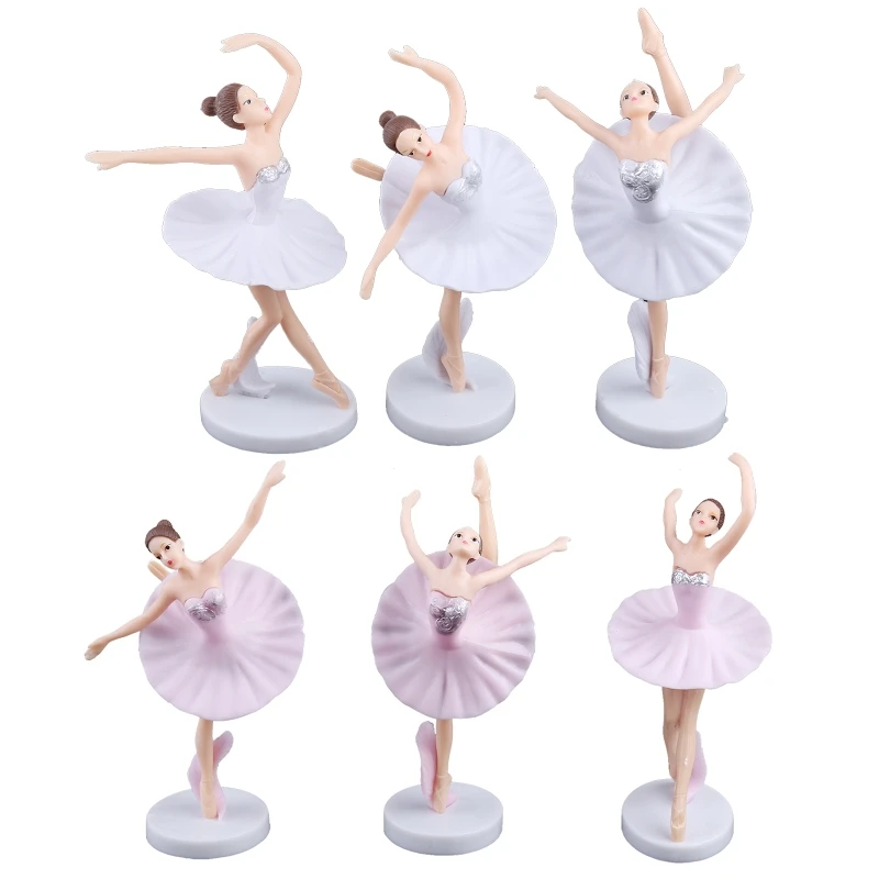 

6 PCS Dessert Playsets Ballet Girl Cake Toppers Cake Decor Accessories