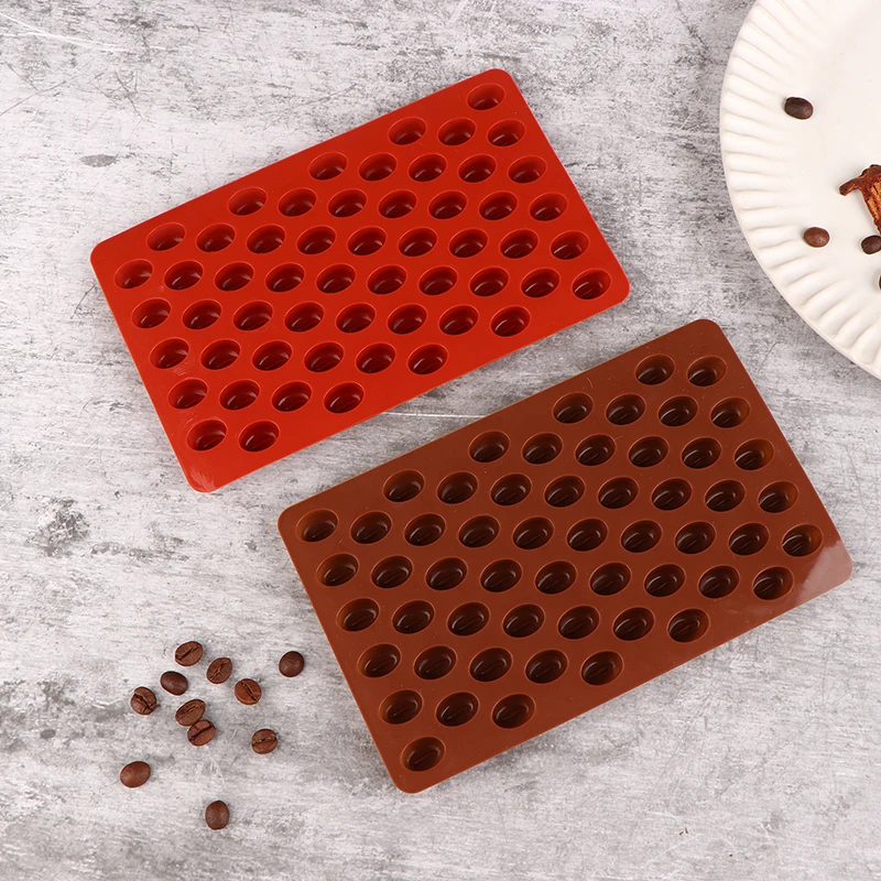 1Pc 55 Cavities Coffee Bean Silicone Candle Mold DIY Soap Resin Making Mould Chocolate Ice Jelly Baking Tool Cake Decor Gifts