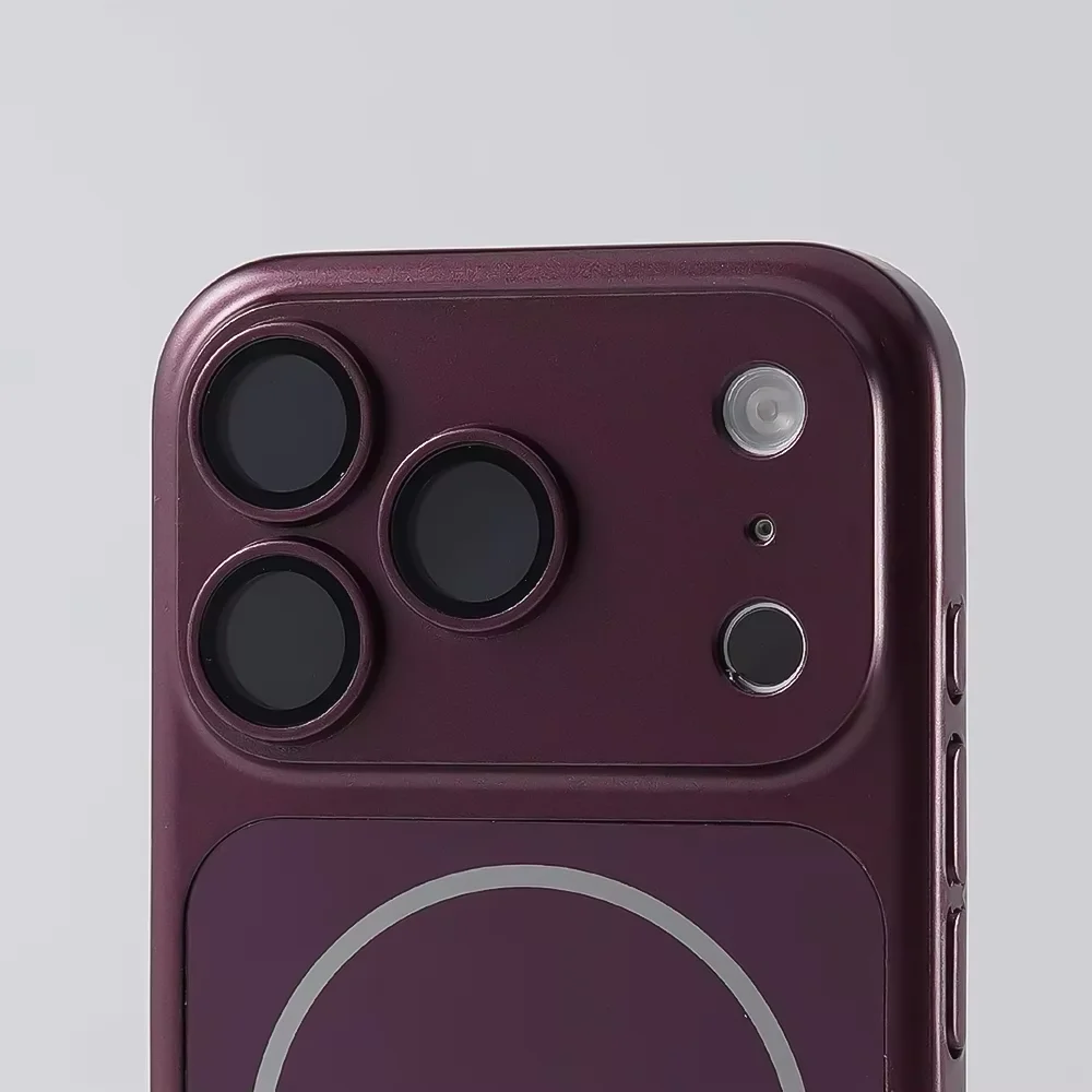 Enhanced Magnetic Matte Metal Phone Case with Large Window - Magsafe Compatible, Protective Cover