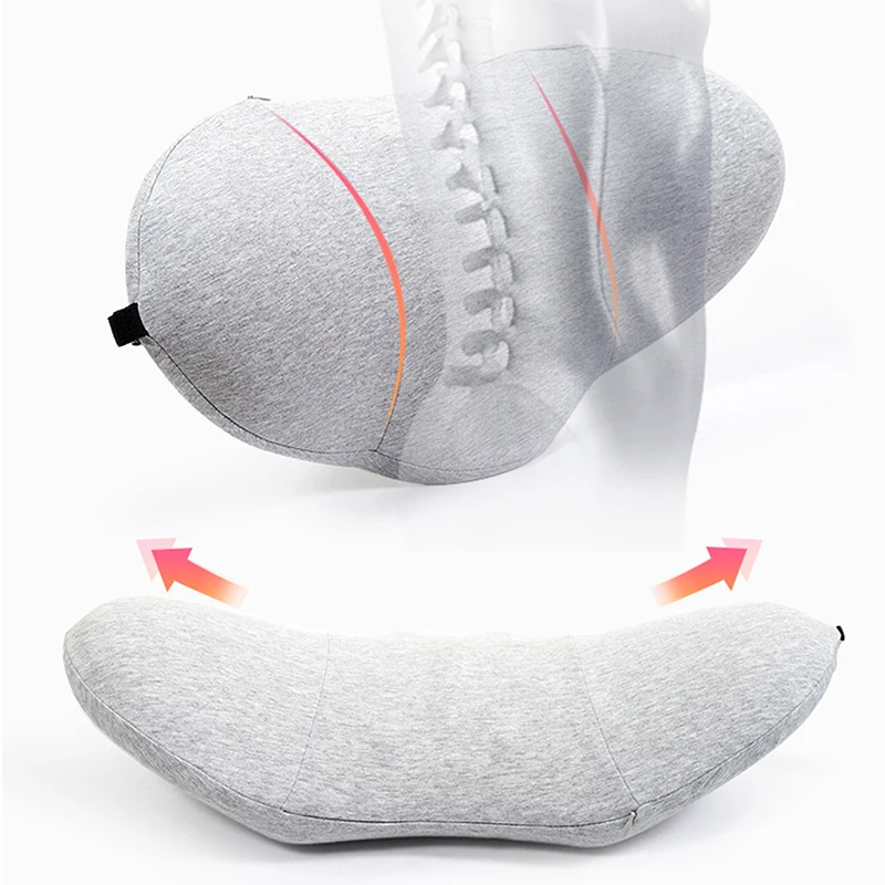 Mesh Car Pillow Lumbar Support Pillow Car Seat Waist Cushion Protect Spine Vertebral Low Back Cushion Bed Sleeping Pillow