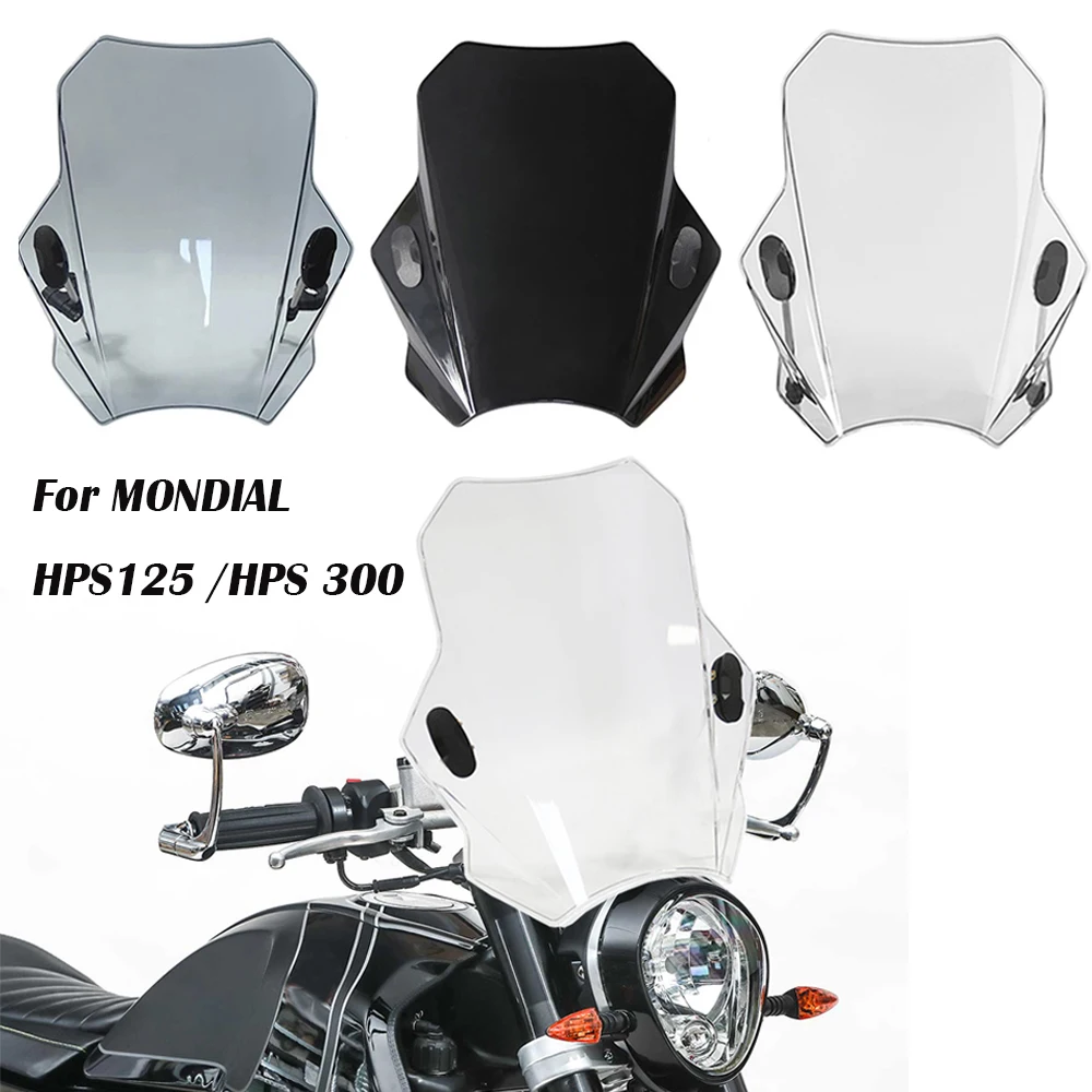 Motorcycle Windshield Glass Cover Screen Deflector For MONDIAL HPS 125 HPS 300