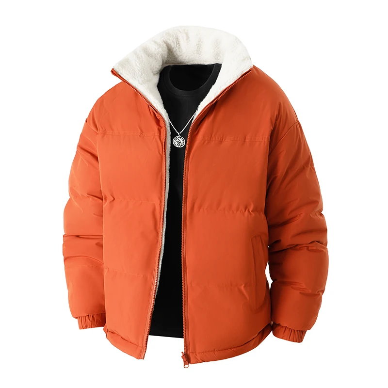 Winterjacken für Herren Wendbare Fleece-Gefütterte Baumwolljacke Übergröße 6XL 7XL 8XL Oversize Herbst Windbreaker Schwarz Plüsch Verdickt Locker – Detail 9