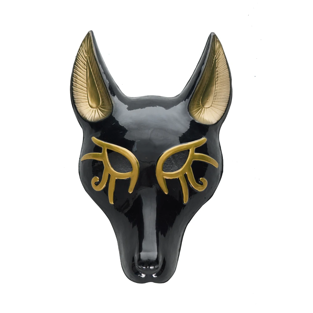 Black Anubis with Gold calligraphy🔥Made to Order 🔜 We also make custom  masks according to your color preferences. Feel free to describe your idea  for the painting color with details, we’re open for ..., image size:1000x1000