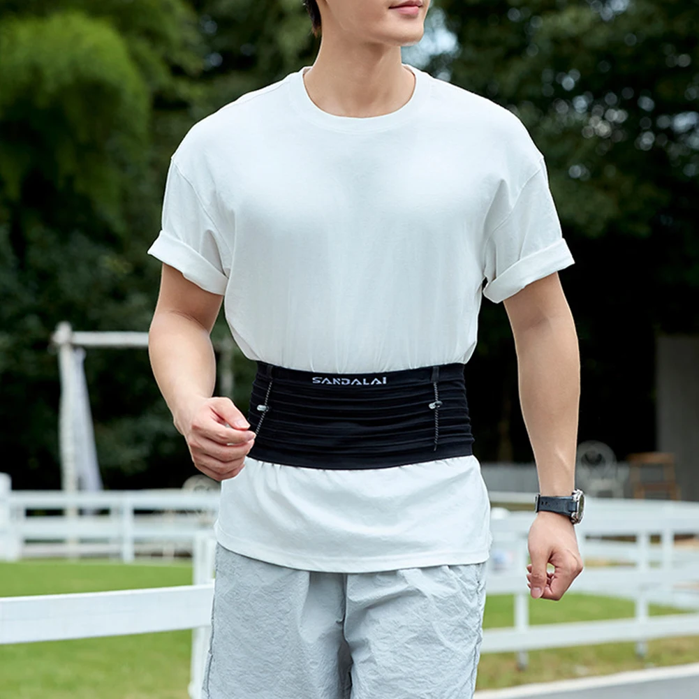 Sports Waist Pack for Women Men with Phone Holder Fanny Pack Number Belt Runner Belt Elastic for Running Walking Cycling Camping 4