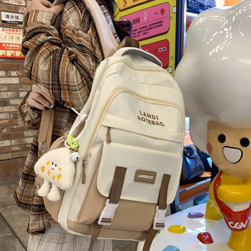 십대 소녀 소년 패션 학교 가방, 대학생 여성 배낭, 트렌디 여행 숙녀 노트북, 귀여운 배낭 블랙, 신상 여성 가방