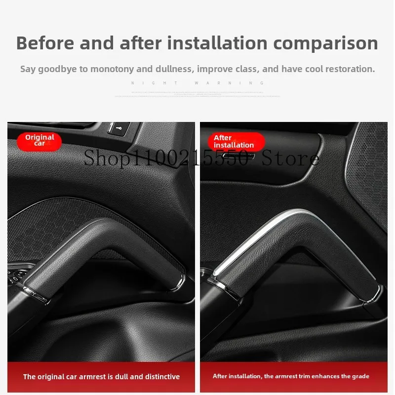 For Porsche Cayenne 2011-ABS Car Center Console Armrest Bright Strip Door Handle Decorative Strip