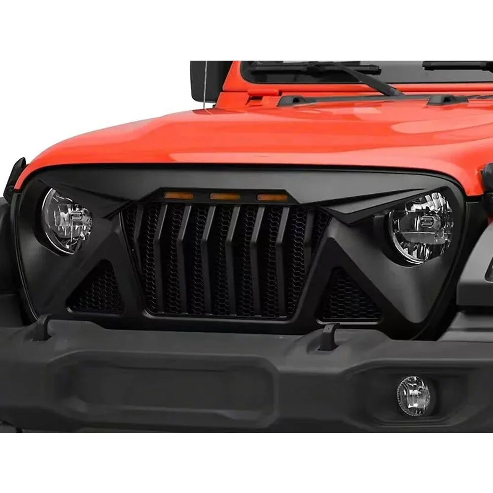 

with amber light front grill for jeep wrangler jl 2018-2020