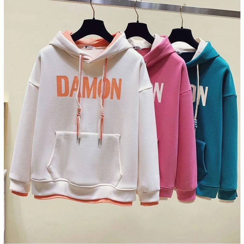 Autumn Winter Plush Insulation Outfits Women's 2023 Fashion Patchwork Hoodie+High Waisted Casual Thickened Pants Two Piece Set